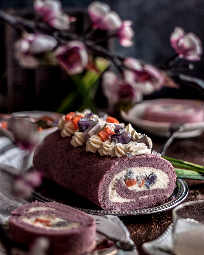 roll cake swiss roll moody photography bubur cha cha Melbourne food photographer