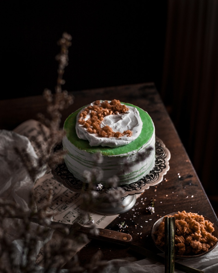 crepe cake moody food photography Melbourne Australia